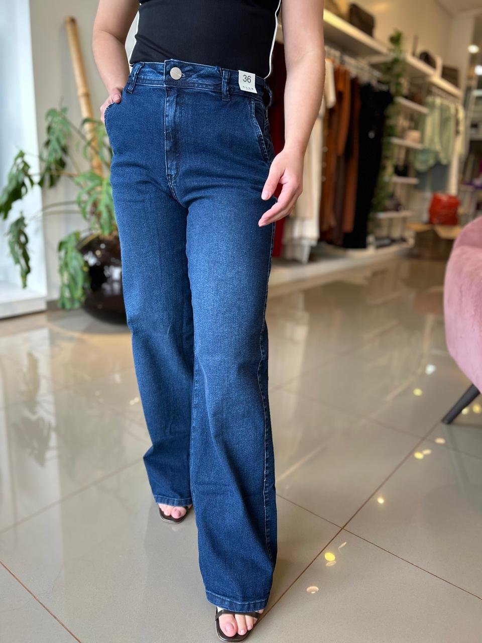 CALCA WIDE LEG CLUB DENIM- 36 4011946