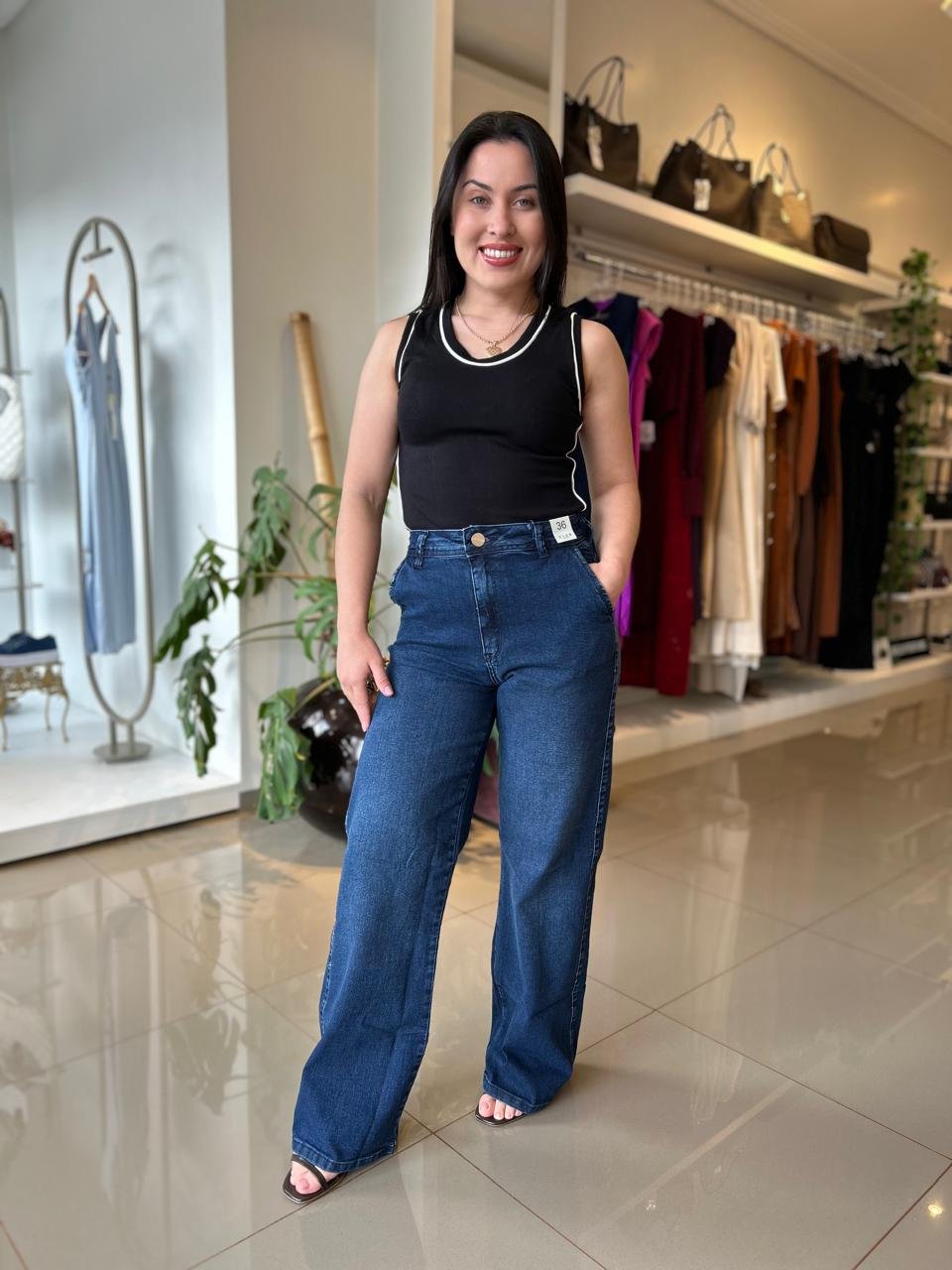 CALCA WIDE LEG CLUB DENIM- 40 4011946
