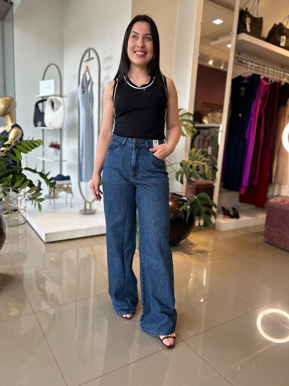 CALCA WIDE LEG CLUB DENIM- 36 4011940