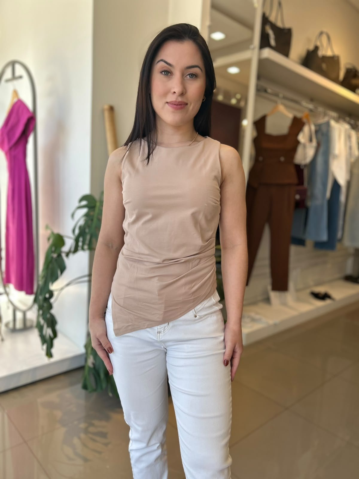 BLUSA RIVEIRA FLOR LINDA- M BEGE 150119.010