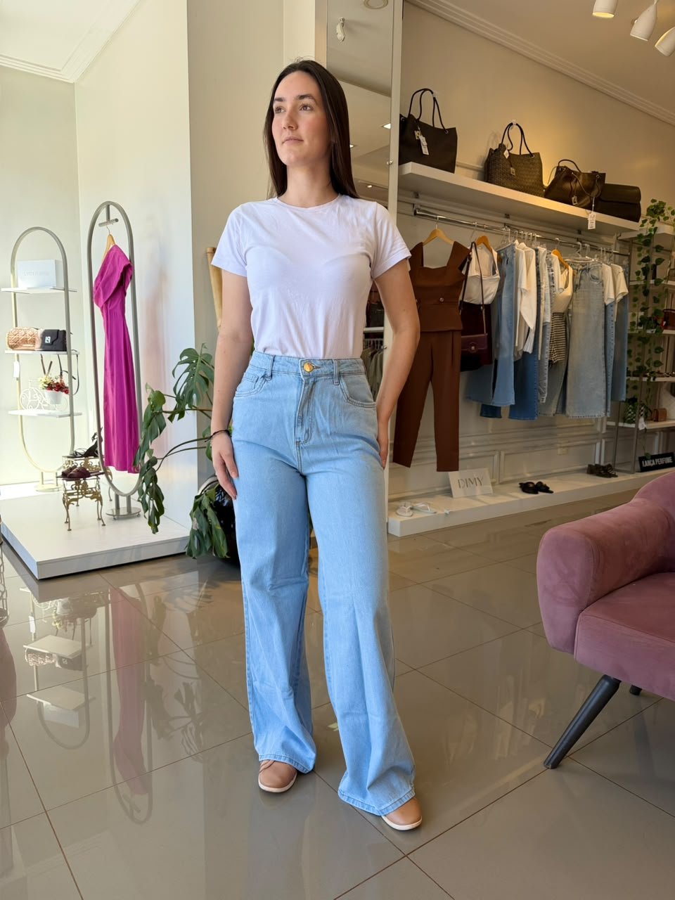 CALCA JEANS WIDE LEG LP- 36 CLARO 555CF000004